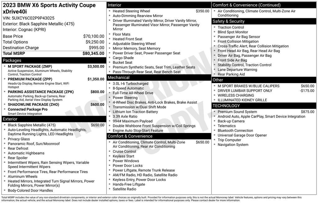 Used 2023 BMW X6 xDrive40i w/ M Sport Package image 37