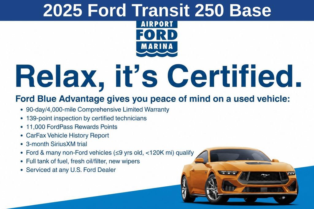 Certified 2025 Ford Transit 250 Low Roof w/ Exterior Upgrade Package RWD image 2