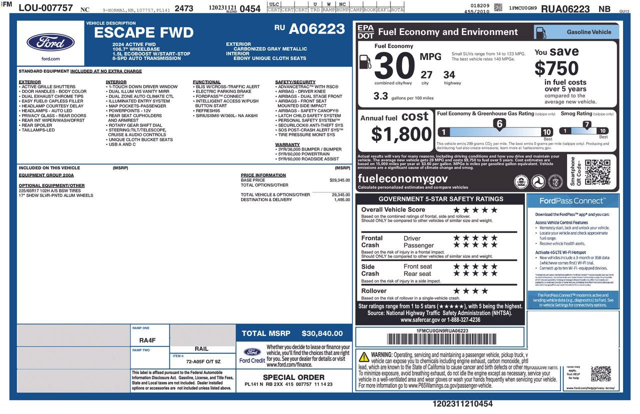 Certified 2024 Ford Escape Active FWD image 35