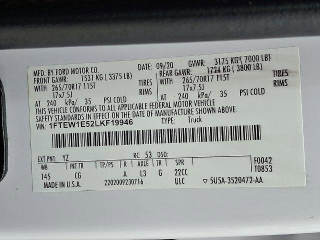 Certified 2020 Ford F150 XL w/ Equipment Group 101A Mid AWD/4WD image 27