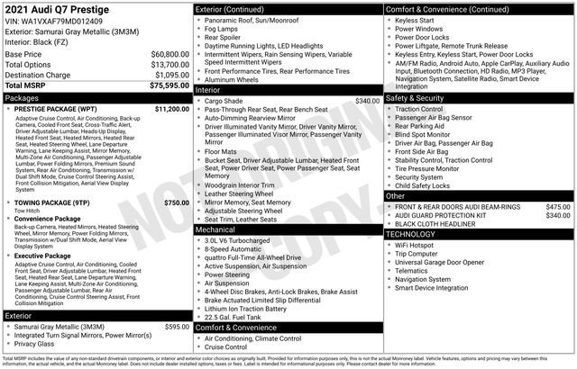 Used 2021 Audi Q7 3.0T Prestige w/ Prestige Package image 36