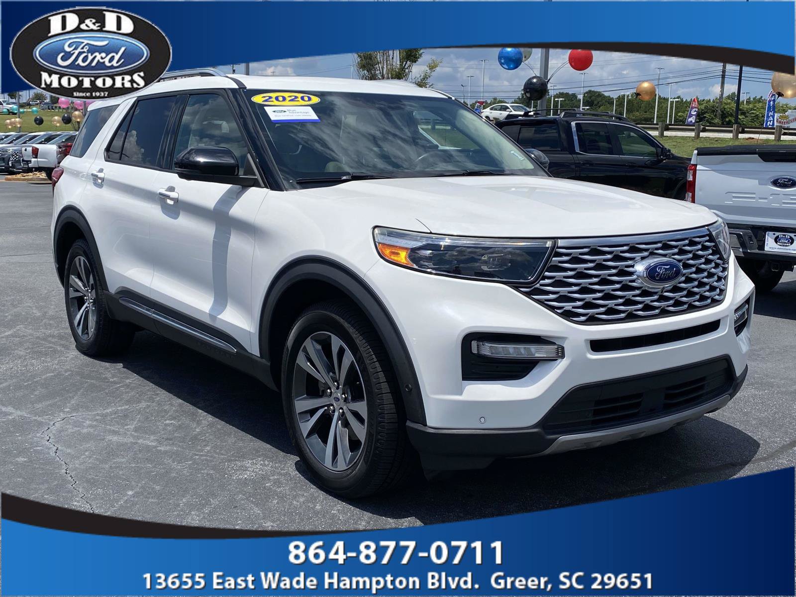 Certified 2020 Ford Explorer Platinum w/ Premium Technology Package AWD/4WD image 1