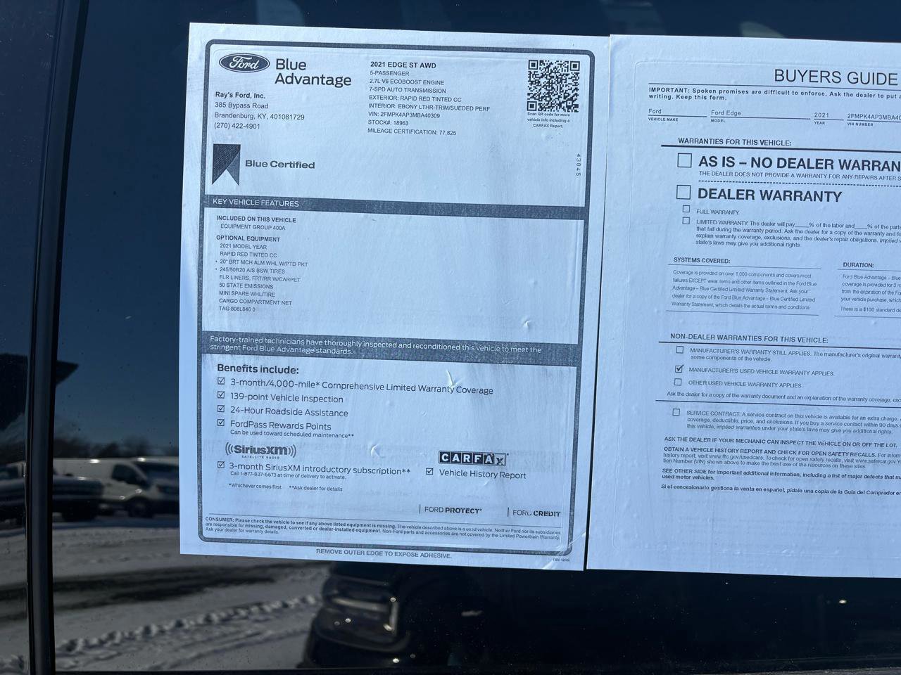 Certified 2021 Ford Edge ST image 12