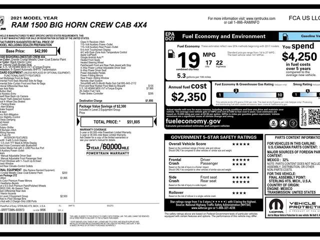 Used 2021 RAM 1500 Big Horn AWD/4WD image 40