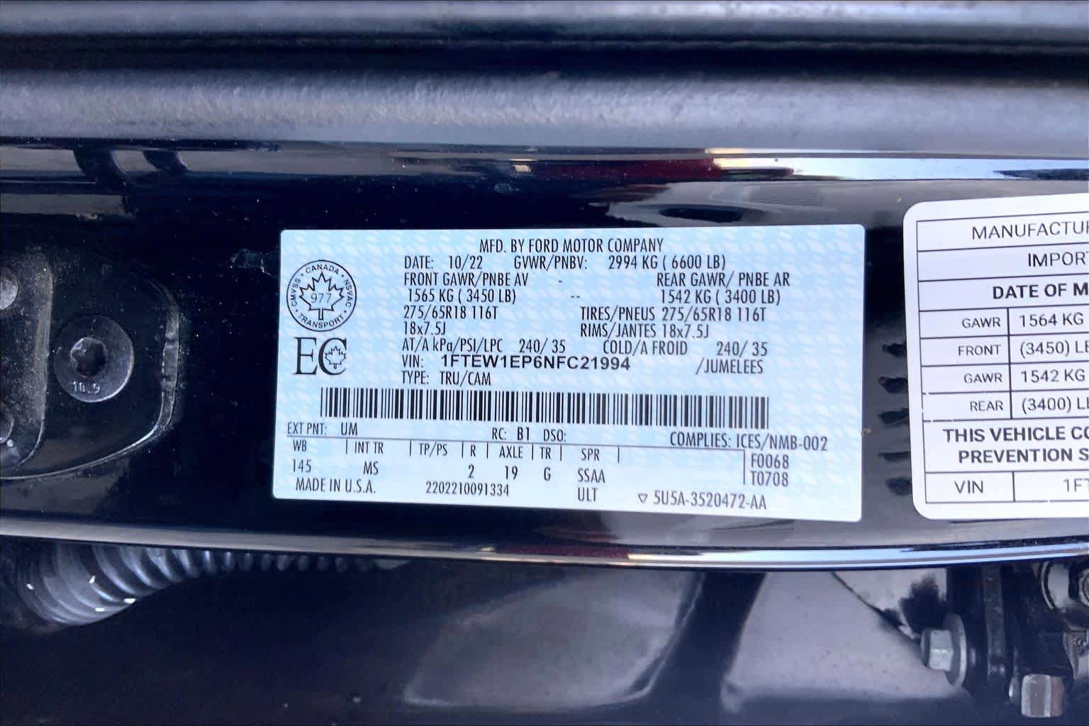 Certified 2022 Ford F150 XLT w/ XTR Package AWD/4WD image 31