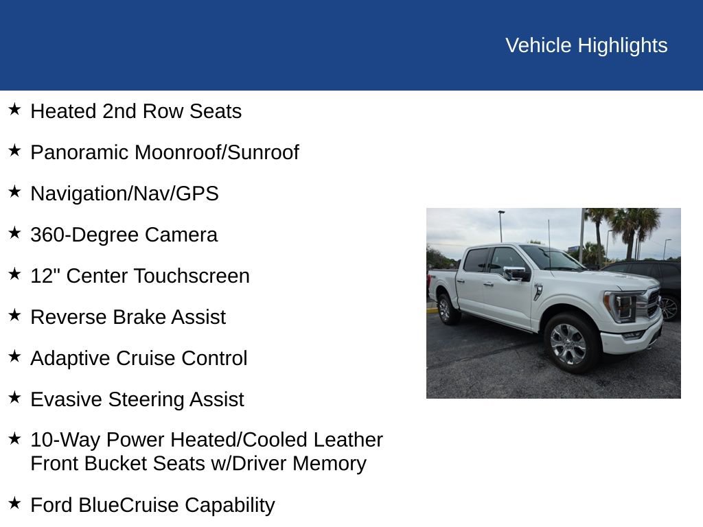 Certified 2023 Ford F150 Platinum w/ Equipment Group 701A High AWD/4WD image 22