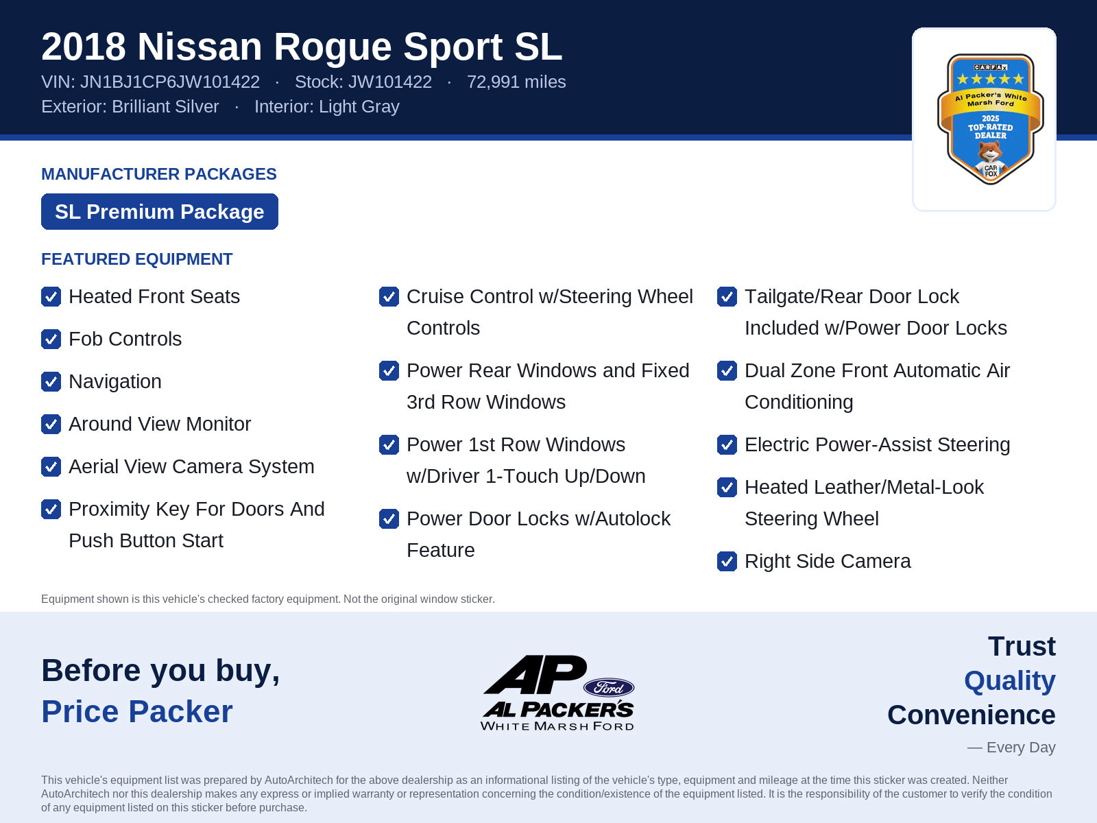 Used 2018 Nissan Rogue Sport SL w/ SL Premium Package FWD image 10