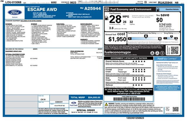 Certified 2024 Ford Escape ST-Line AWD/4WD image 19