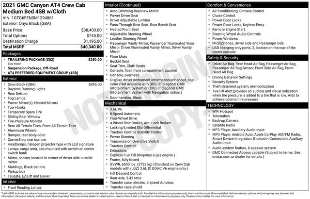 Used 2021 GMC Canyon AT4 w/ Trailering Package AWD/4WD image 3