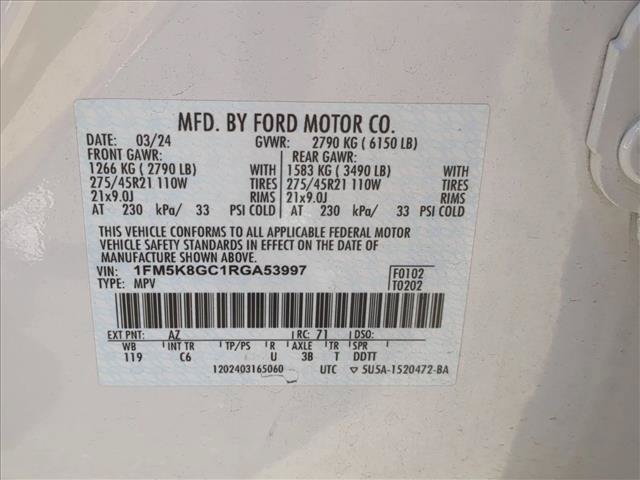 Certified 2024 Ford Explorer ST w/ Equipment Group 401A AWD/4WD image 27