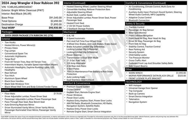 Used 2024 Jeep Wrangler Unlimited Rubicon 392 image 36