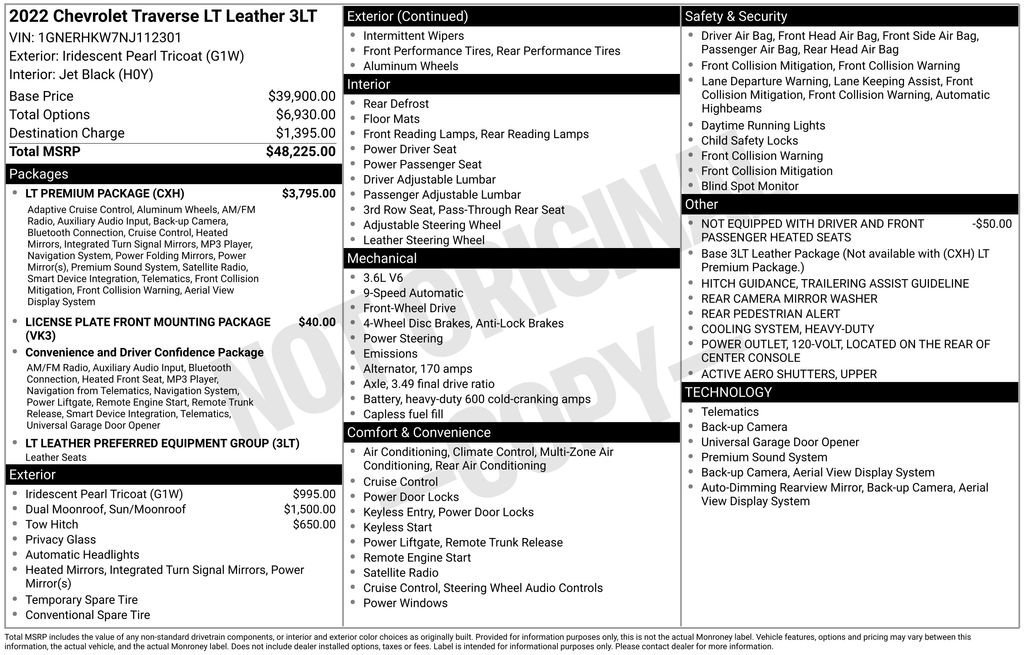 Used 2022 Chevrolet Traverse LT w/ LT Premium Package image 30