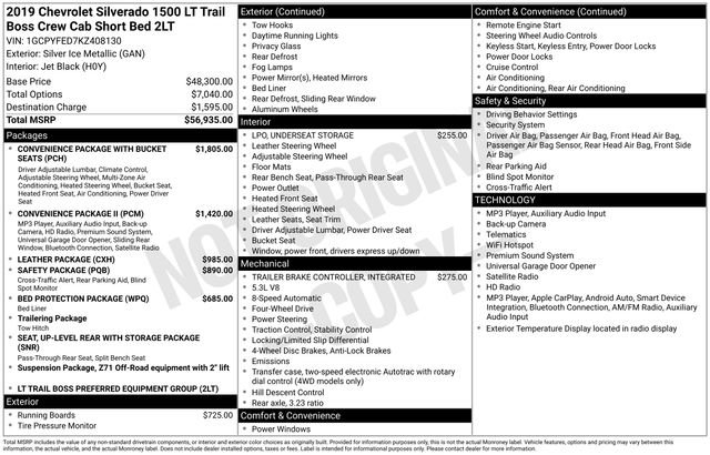 Used 2019 Chevrolet Silverado 1500 LT Trail Boss AWD/4WD image 2