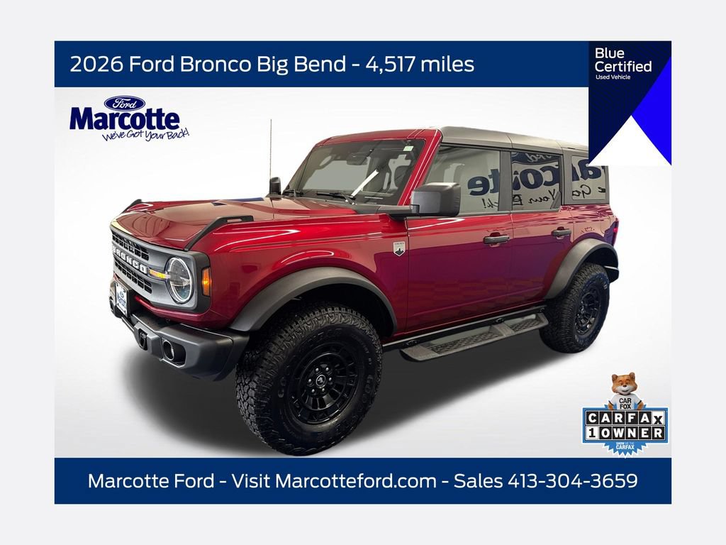 Certified 2026 Ford Bronco Big Bend w/ Black Diamond Package AWD/4WD 360° Tour