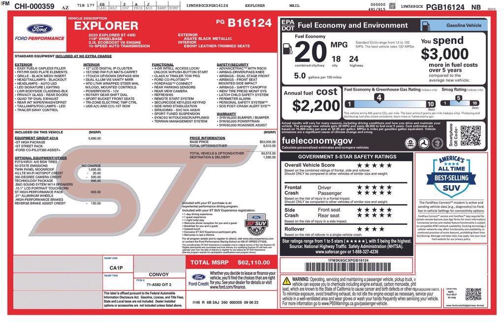 Certified 2023 Ford Explorer ST w/ Equipment Group 401A AWD/4WD image 37