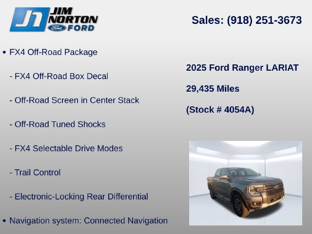 Certified 2025 Ford Ranger Lariat w/ FX4 Off-Road Package AWD/4WD image 14