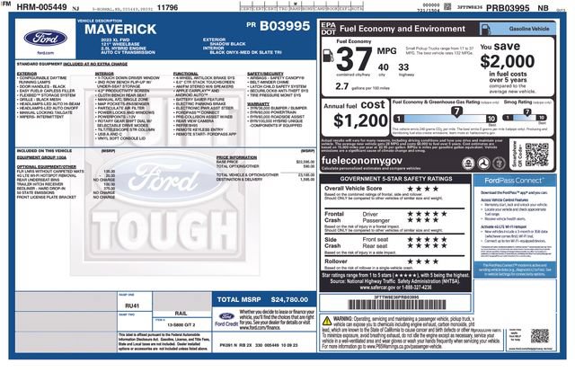 Certified 2023 Ford Maverick XL FWD image 56
