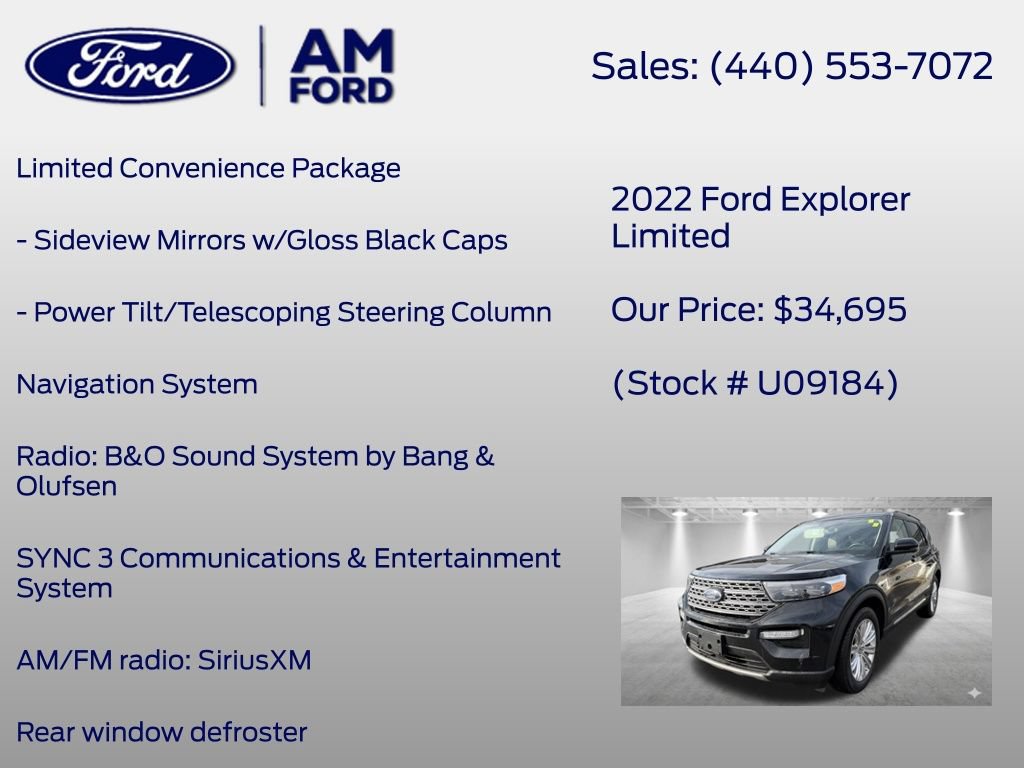 Certified 2022 Ford Explorer Limited w/ Equipment Group 301A AWD/4WD image 13