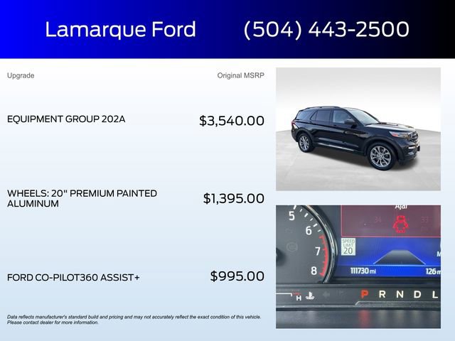 Certified 2022 Ford Explorer XLT w/ Equipment Group 202A image 2