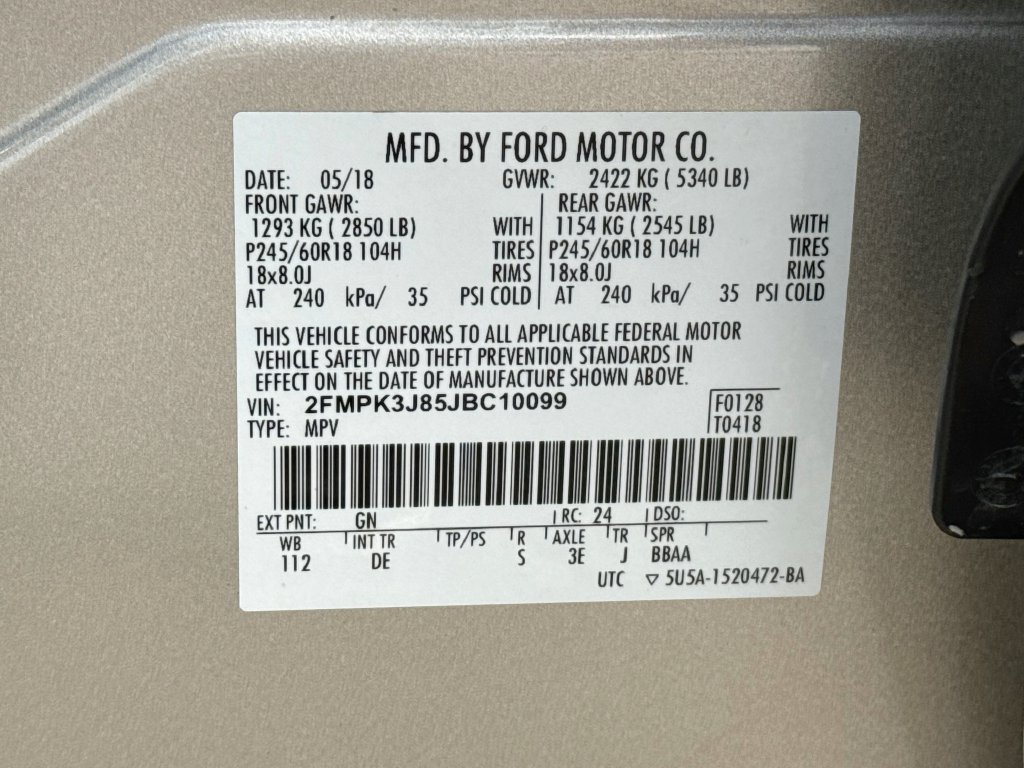 Certified 2018 Ford Edge SEL w/ Ford Safe & Smart Package FWD image 30