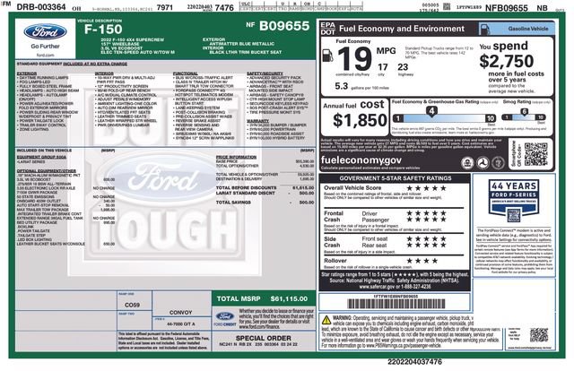 Certified 2022 Ford F150 Lariat w/ Max Trailer Tow Package AWD/4WD image 38