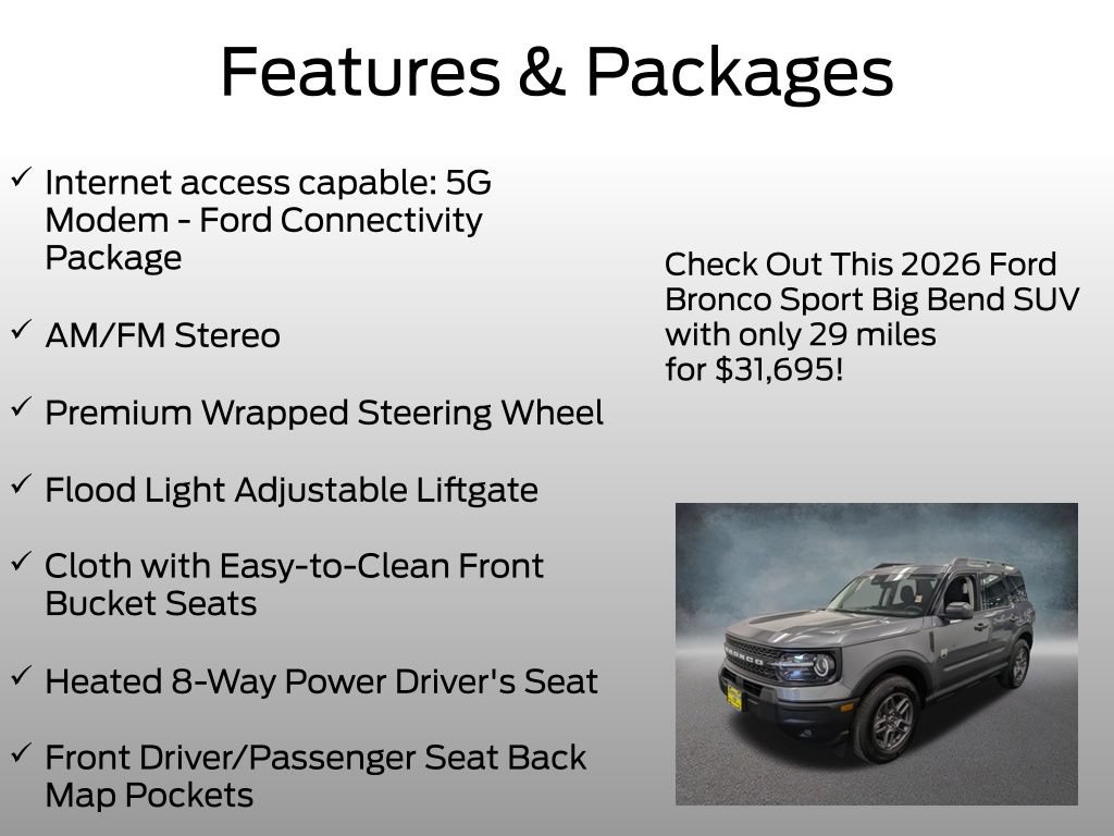 Certified 2026 Ford Bronco Sport Big Bend w/ Convenience Package AWD/4WD image 8