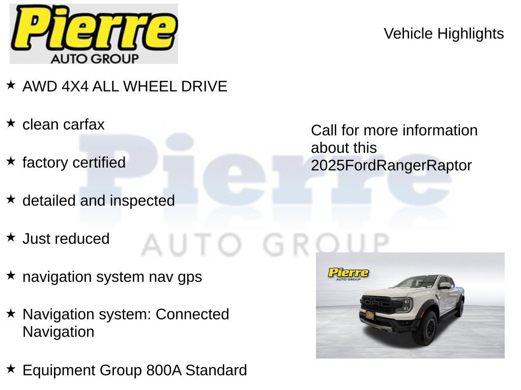 Certified 2025 Ford Ranger Raptor AWD/4WD image 7