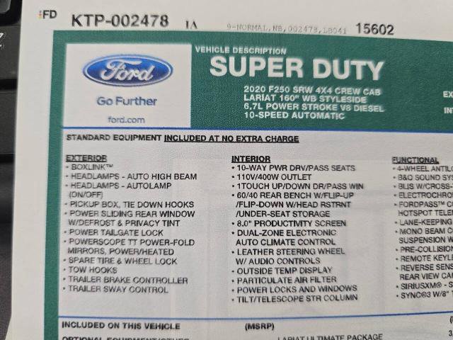 Certified 2020 Ford F250 Lariat w/ Lariat Ultimate Package image 32