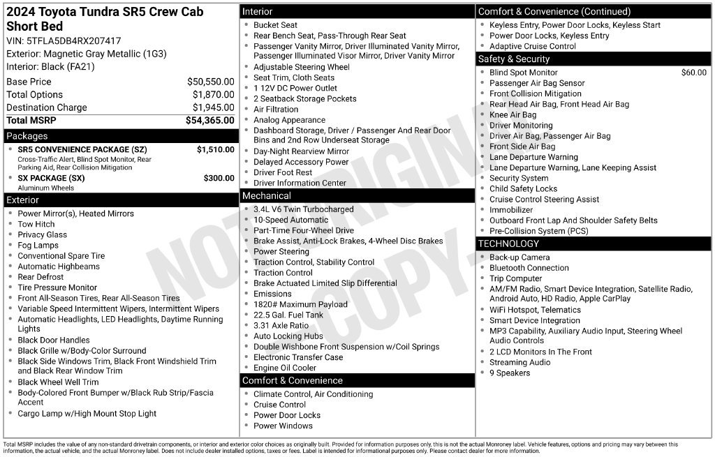 Used 2024 Toyota Tundra SR5 w/ SR5 Convenience Package AWD/4WD image 45