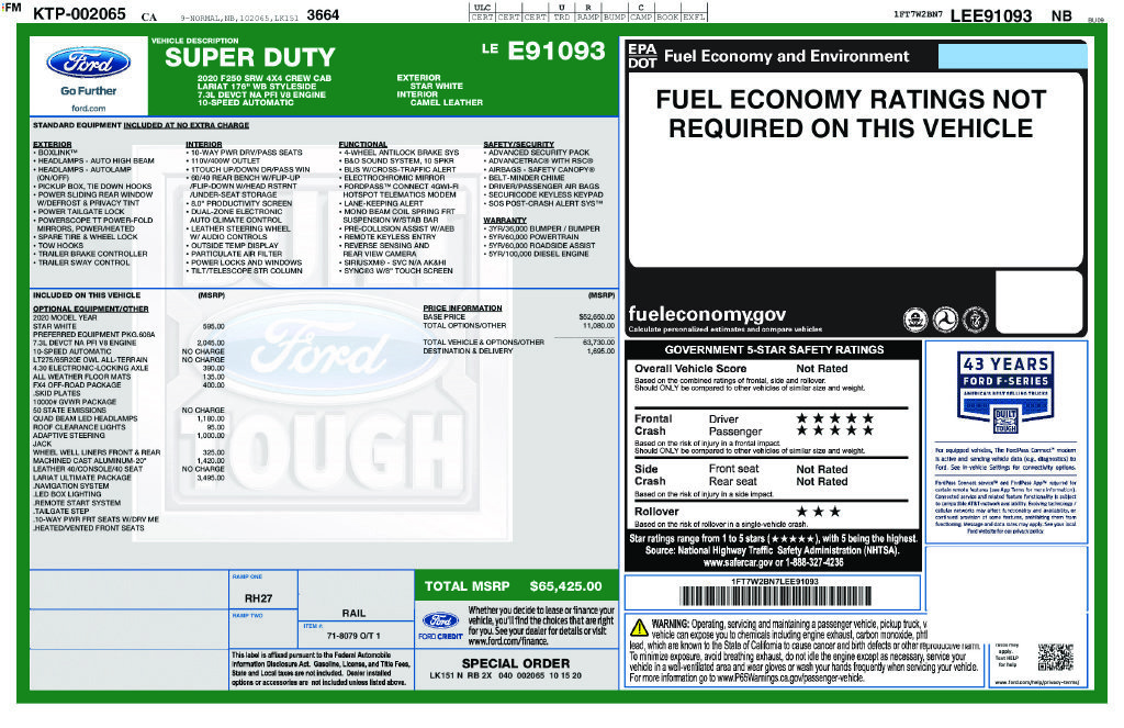 Certified 2020 Ford F250 Lariat w/ Lariat Ultimate Package AWD/4WD image 35