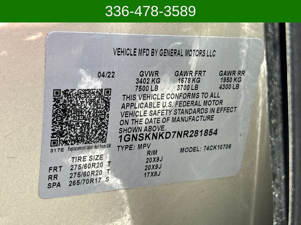 Used 2022 Chevrolet Tahoe LT w/ LT Signature Plus Package AWD/4WD image 29