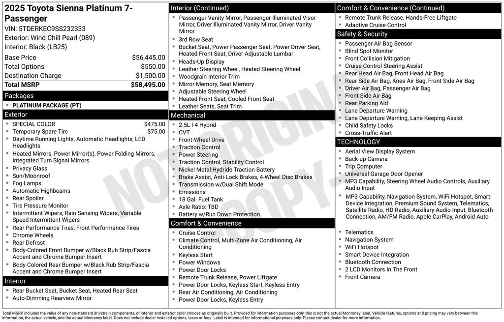 Used 2025 Toyota Sienna Platinum FWD image 27
