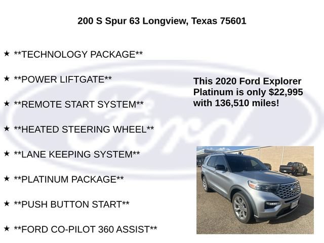 Certified 2020 Ford Explorer Platinum w/ Premium Technology Package AWD/4WD image 15