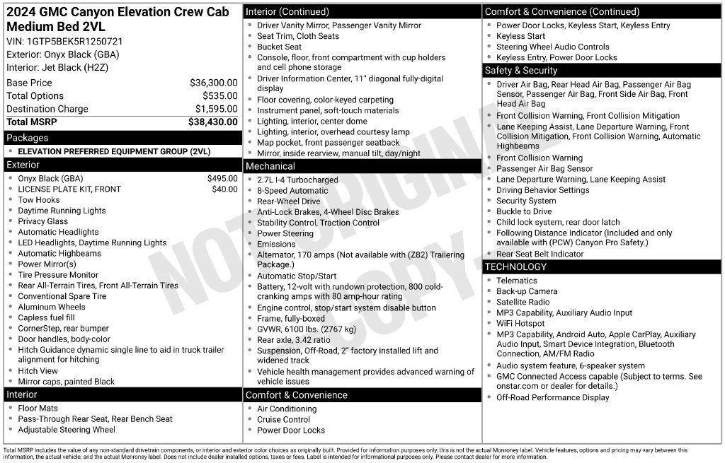 Used 2024 GMC Canyon Elevation RWD image 2