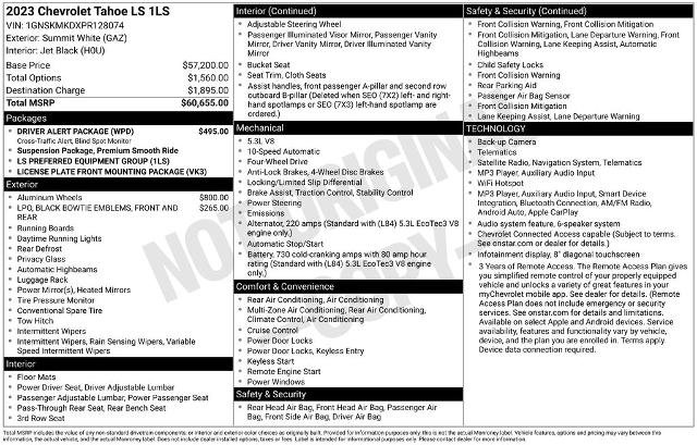 Used 2023 Chevrolet Tahoe LS w/ Driver Alert Package AWD/4WD image 26