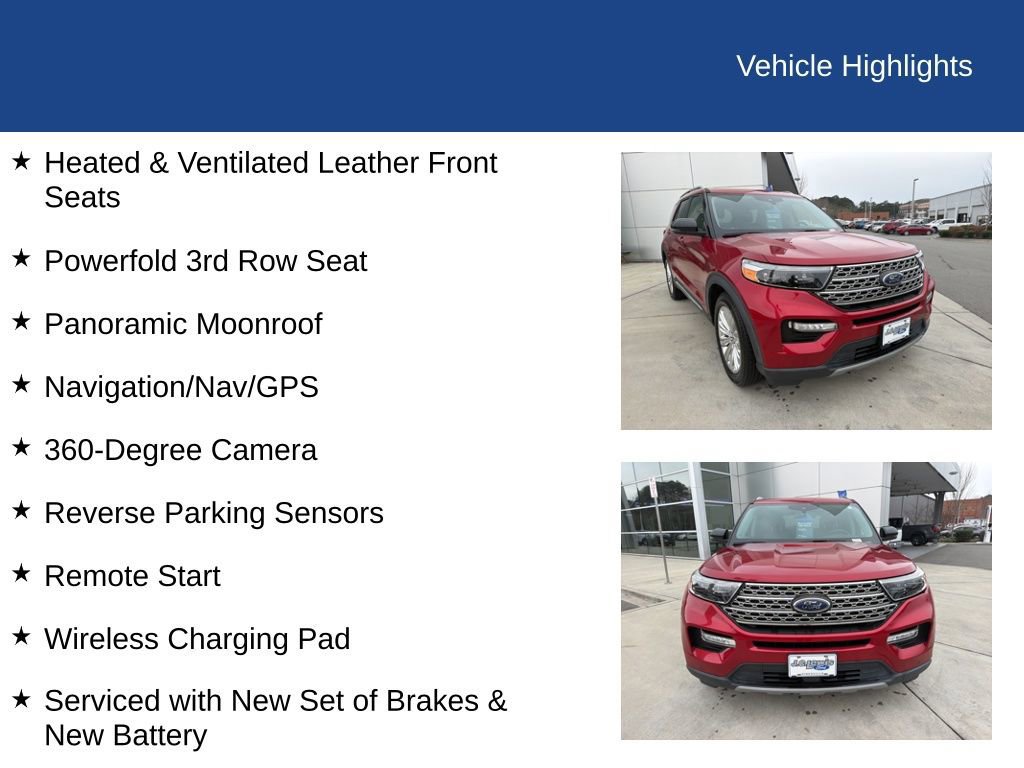 Certified 2021 Ford Explorer Limited w/ Equipment Group 301A image 37