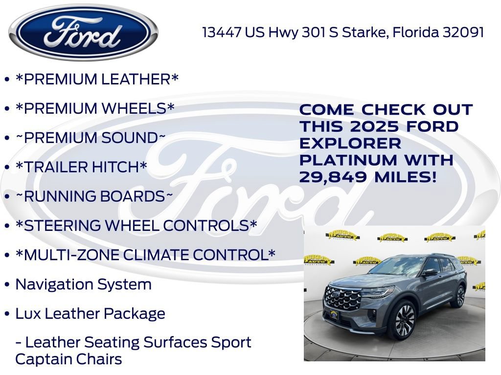 Certified 2025 Ford Explorer Platinum w/ LUX Leather Package AWD/4WD image 17