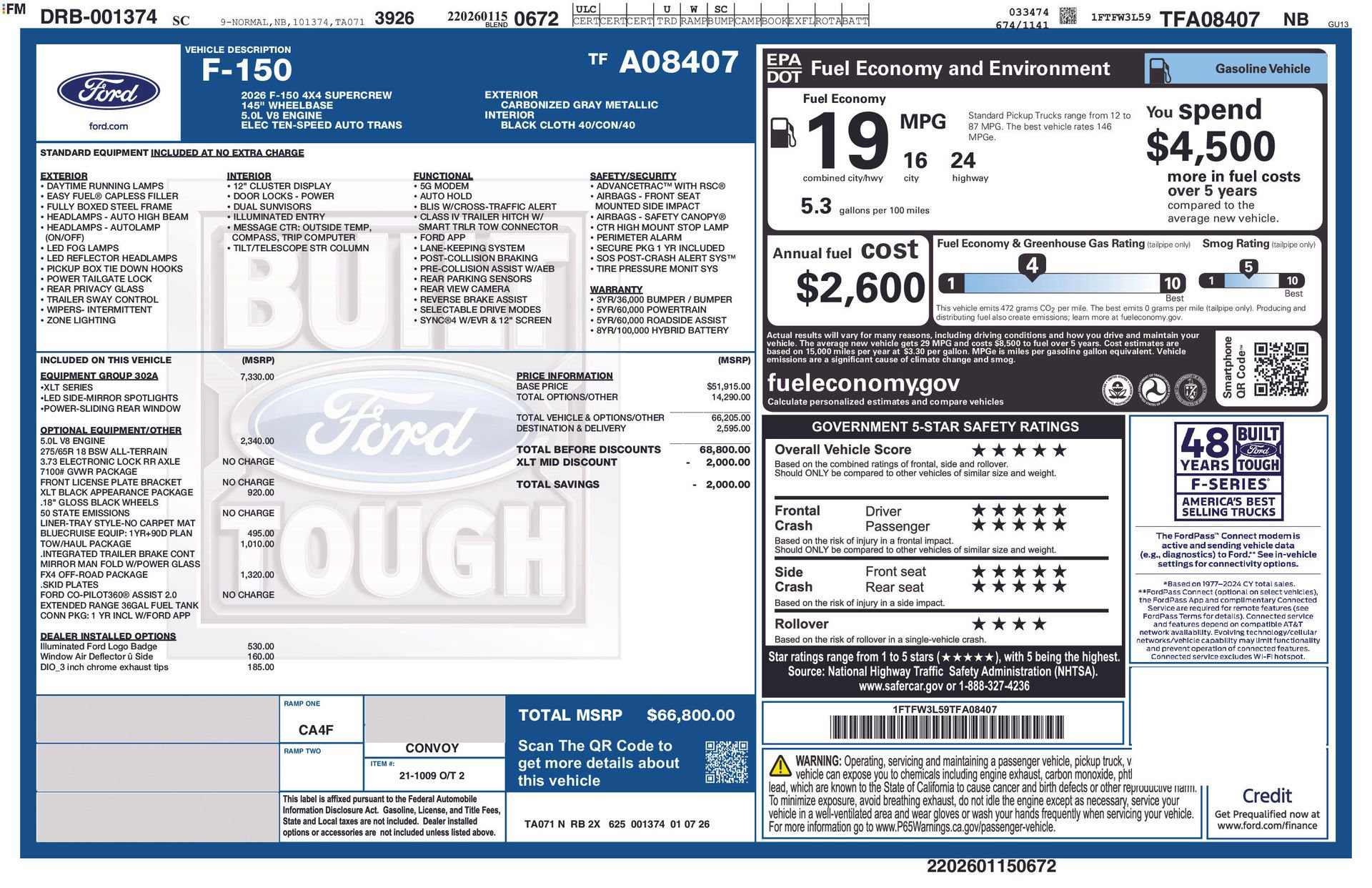 Certified 2026 Ford F150 XLT w/ Equipment Group 302A MID AWD/4WD image 42