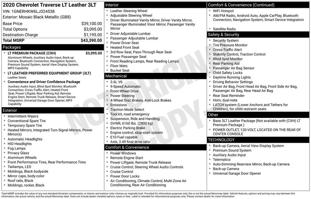 Used 2020 Chevrolet Traverse LT w/ LT Premium Package FWD image 5