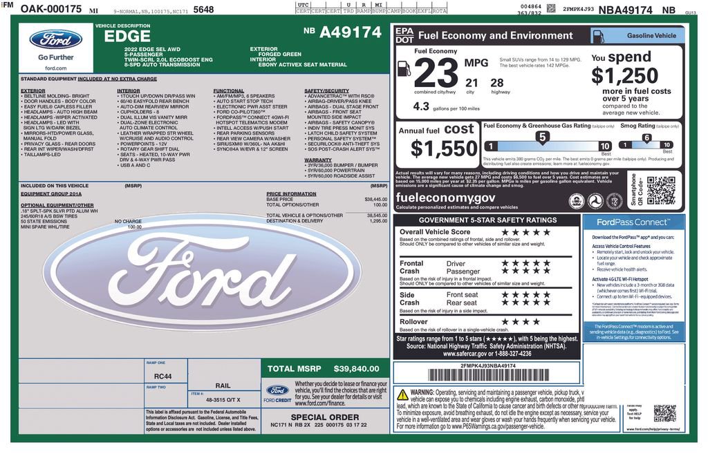 Certified 2022 Ford Edge SEL AWD/4WD image 31