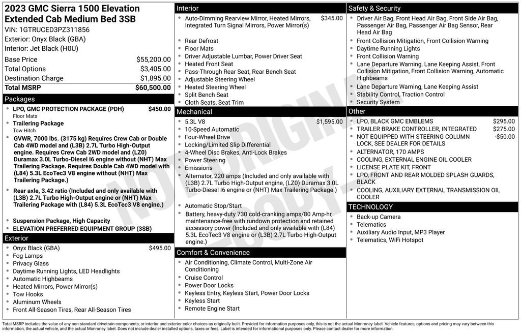 Used 2023 GMC Sierra 1500 Elevation w/ LPO, GMC Protection Package image 37