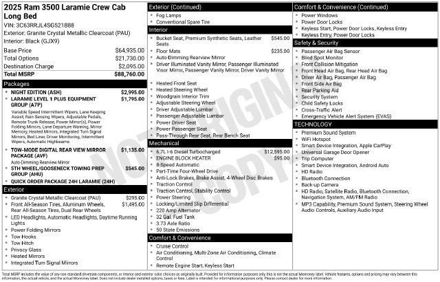 Used 2025 RAM 3500 Laramie w/ Night Edition AWD/4WD image 4