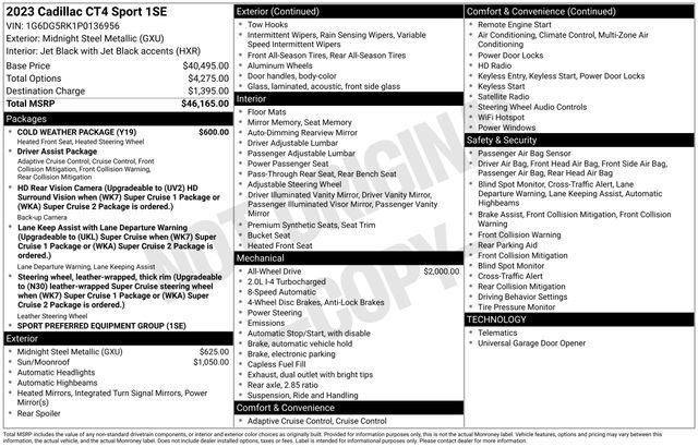 Used 2023 Cadillac CT4 Sport w/ Cold Weather Package image 46