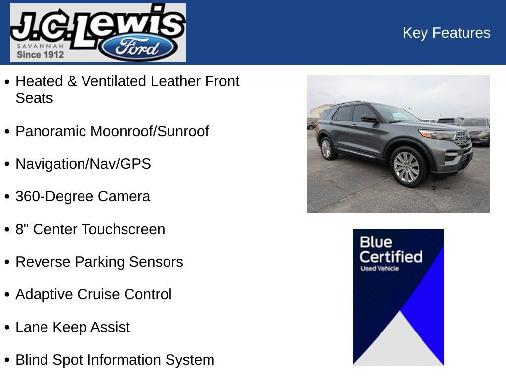 Certified 2022 Ford Explorer Limited w/ Equipment Group 301A image 39