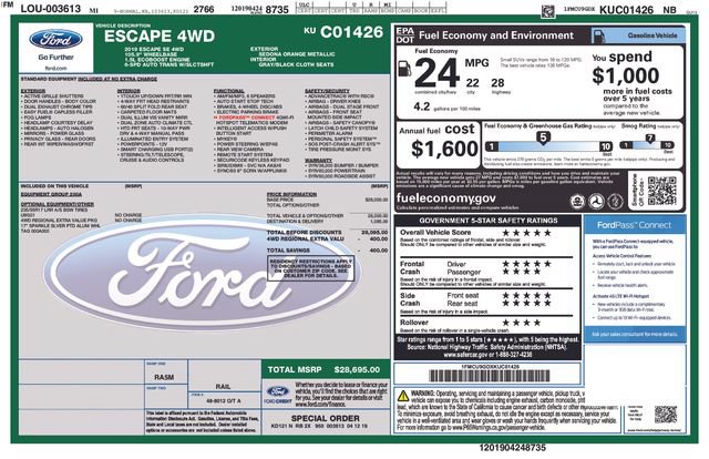 Certified 2019 Ford Escape SE AWD/4WD image 35