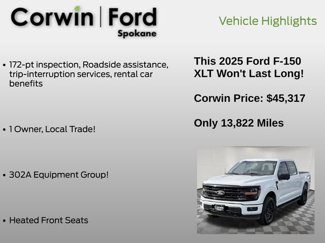 Certified 2025 Ford F150 XLT w/ Equipment Group 302A MID AWD/4WD image 19