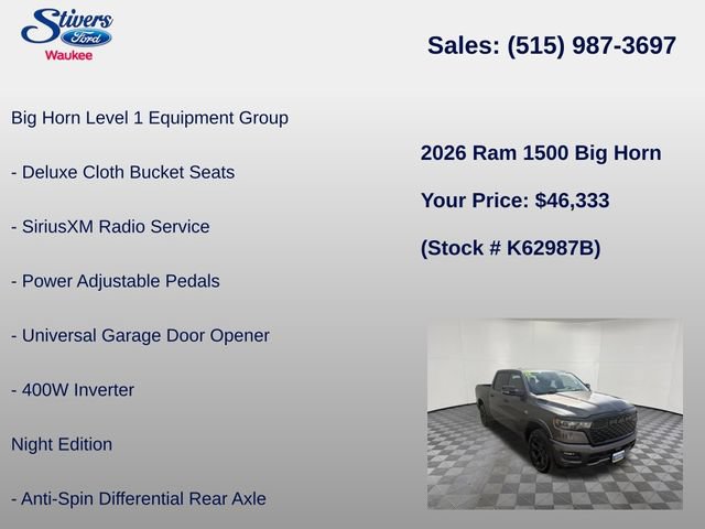 Used 2026 RAM 1500 Big Horn w/ Night Edition AWD/4WD image 28