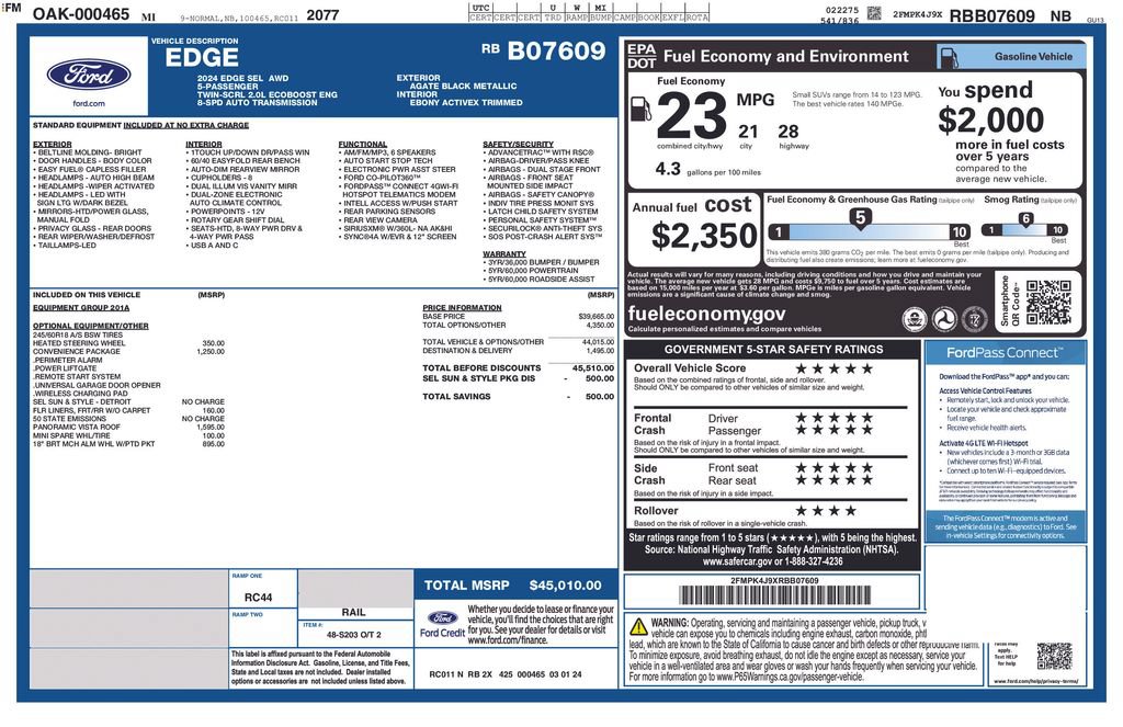 Certified 2024 Ford Edge SEL w/ Convenience Package AWD/4WD image 24