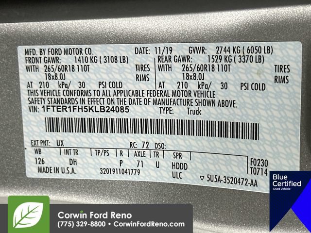 Certified 2019 Ford Ranger Lariat w/ Equipment Group 501A Mid AWD/4WD image 35