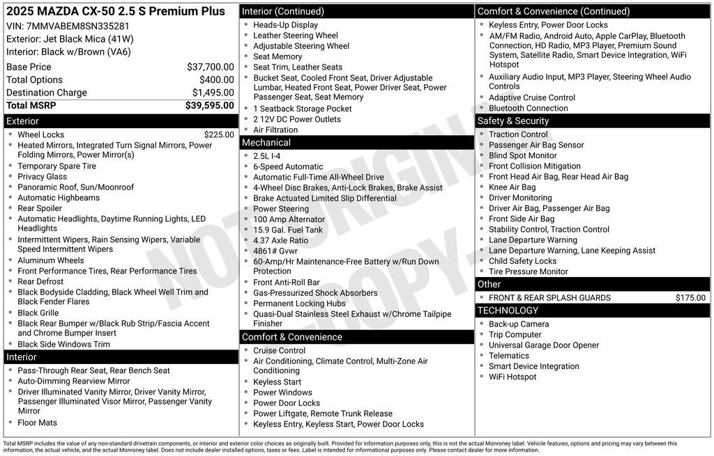 Used 2025 MAZDA CX-50 AWD 2.5 S w/ Premium Plus Pkg image 34